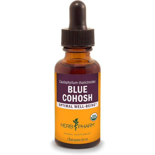 Herb Pharm Certified Organic Blue Cohosh Liquid Extract 1 Fluid Ounce bottle front view