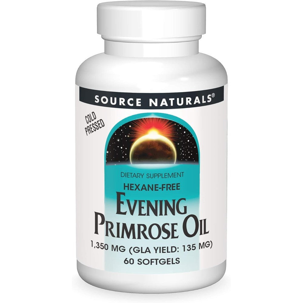 Source Naturals Evening Primrose Oil 1350mg front bottle view authentic supplement