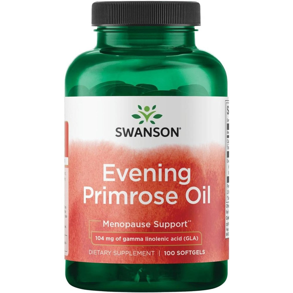 Swanson Evening Primrose Oil 1300mg bottle front view for women hormonal balance