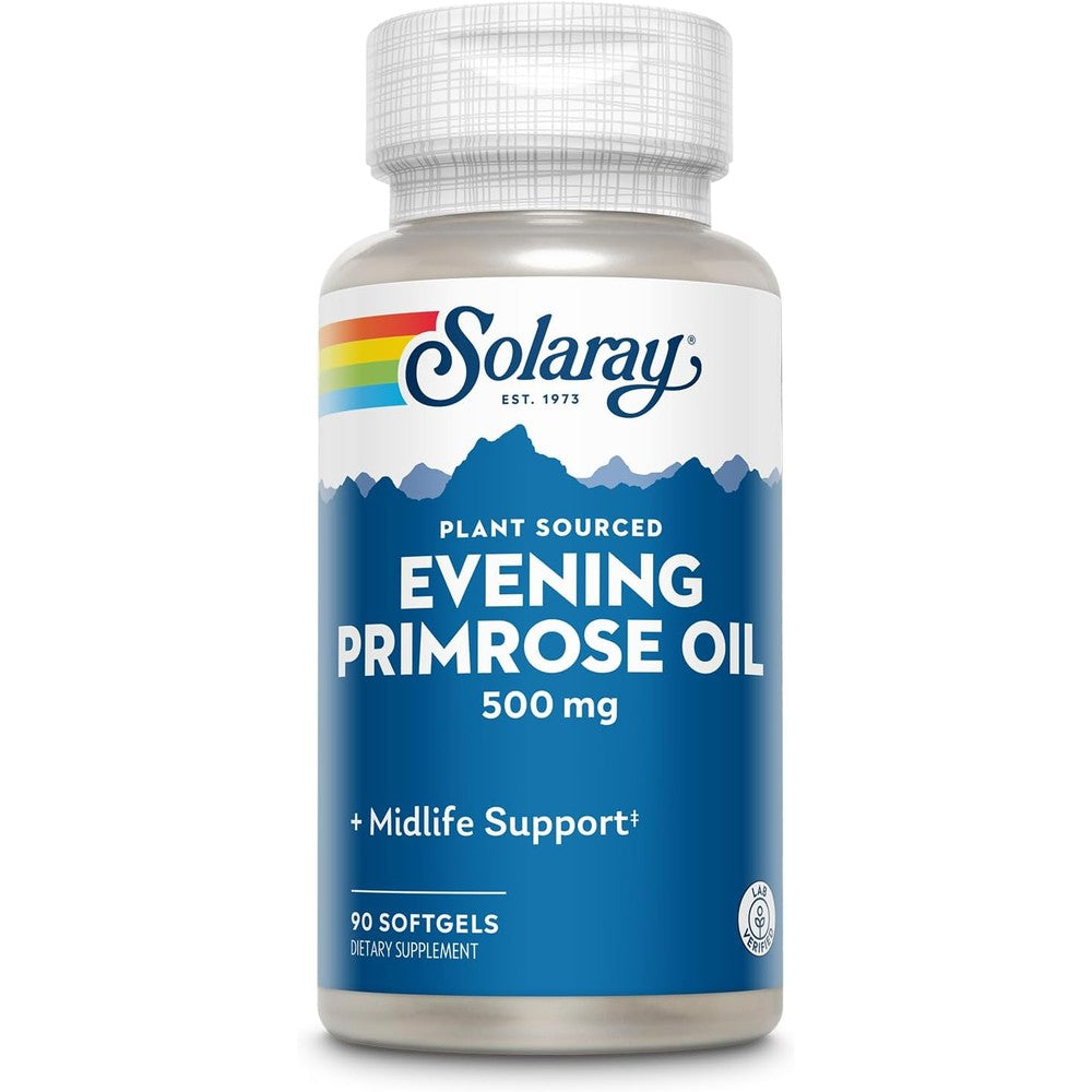 Solaray High Potency Evening Primrose Oil 500mg front bottle label view
