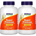 NOW Foods Super Primrose 1300mg 120 softgels pack of 2 front view bottle showing women health supplement label.
