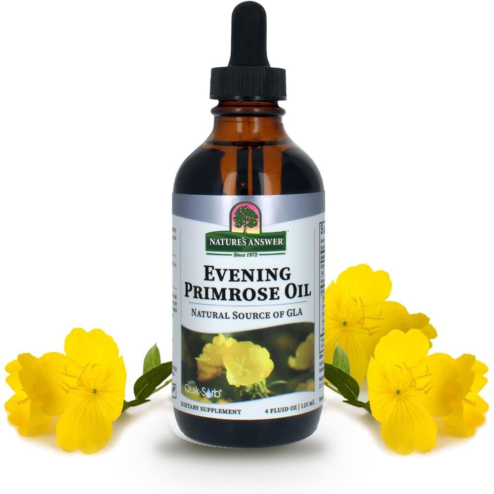 Nature's Answer Liquid Evening Primrose Oil 4 Ounce front bottle view