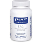 Pure Encapsulations Evening Primrose Oil 100 softgels bottle front view for hypoallergenic skin health support.