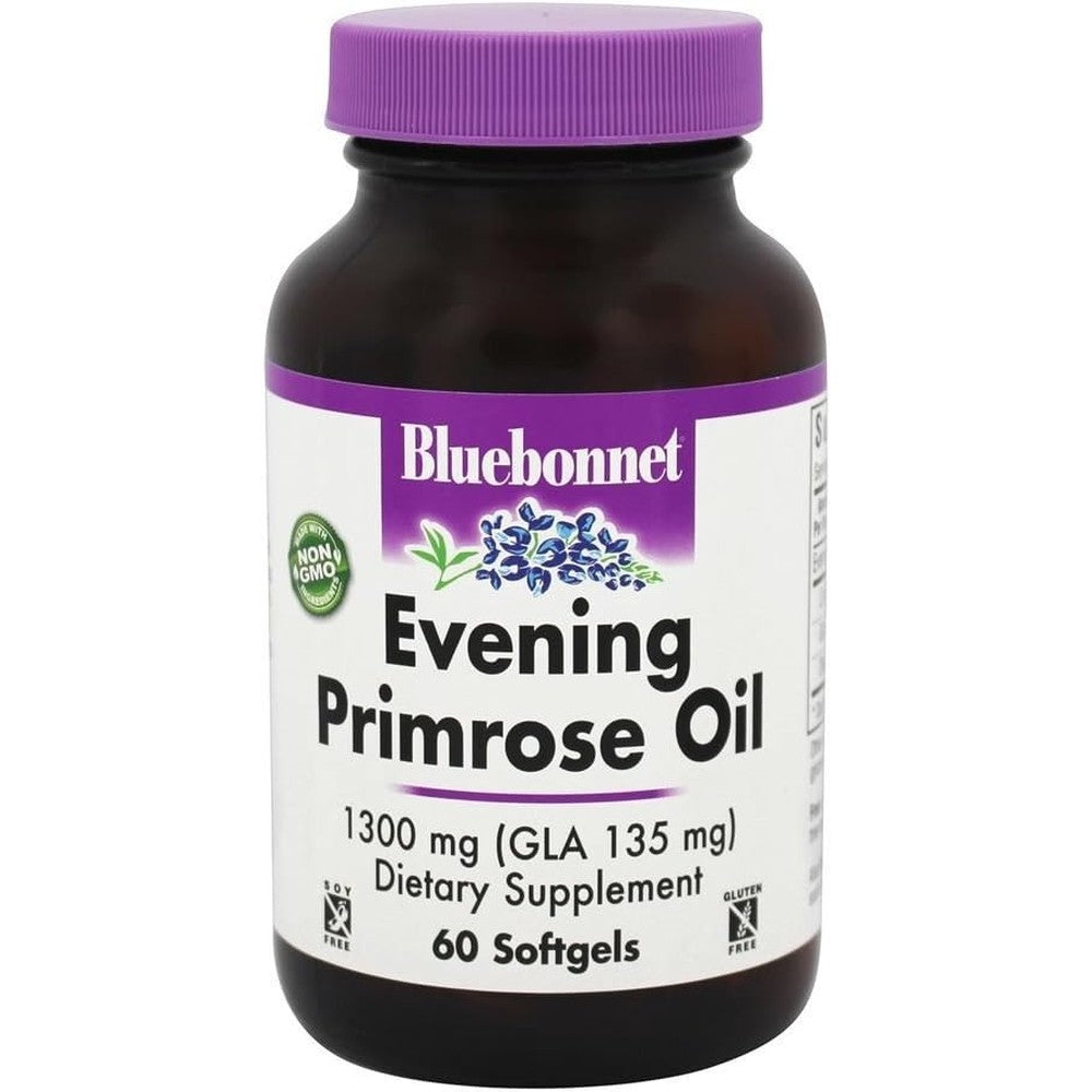 Bluebonnet Evening Primrose Oil 1300mg 60 softgels front bottle view authentic USA imported women health supplement