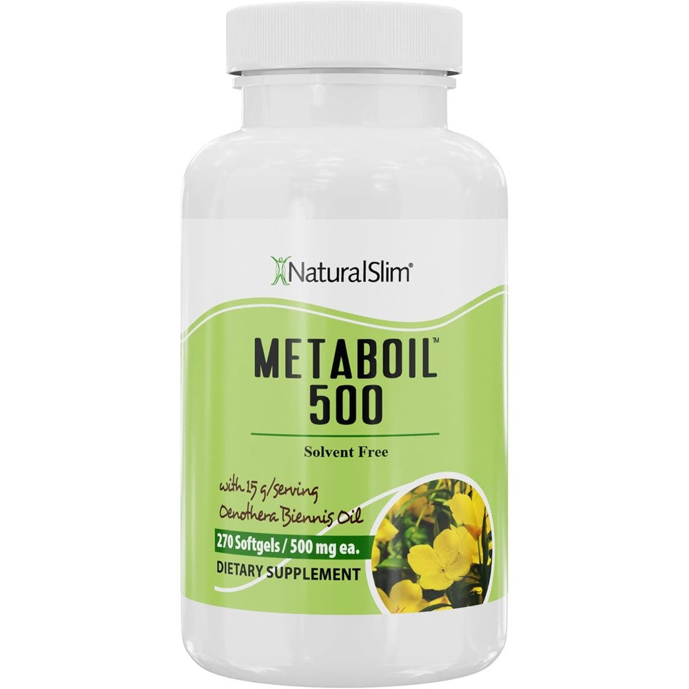 NaturalSlim Metaboil 500 Evening Primrose Oil 270 softgels bottle front view