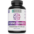 Zhou Nutrition Evening Primrose Oil 1400mg softgels bottle front view for women's hormonal balance