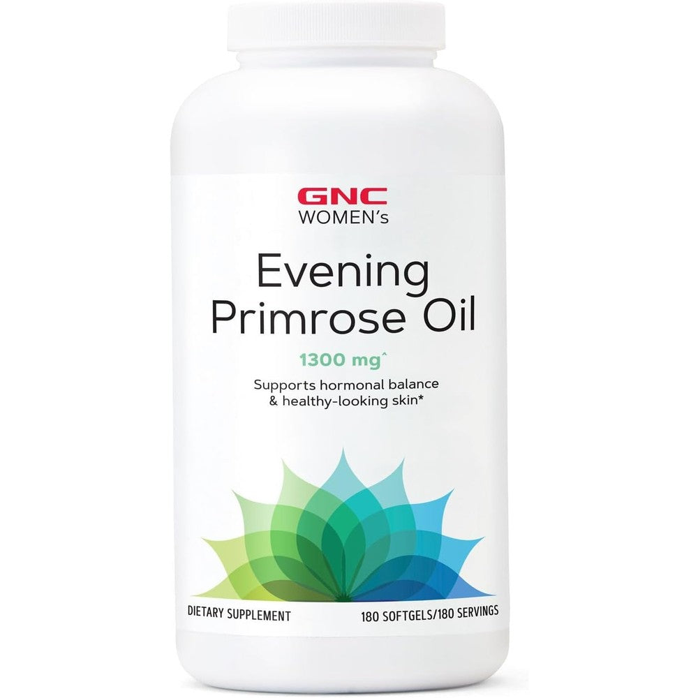 GNC Women's Evening Primrose Oil 180 softgels bottle front view authentic health supplement