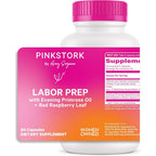 Pink Stork Labor Prep 60 capsules bottle front view for third trimester support