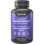 Naturalis Evening Primrose Oil 1300 Milligrams bottle front view showing 120 softgels count for women's wellness.