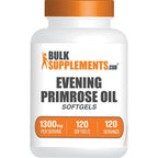 BulkSupplements Evening Primrose Oil 1300mg 365 softgels front bottle view for hormonal balance