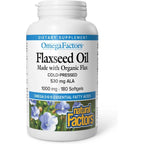 Natural Factors Flaxseed Oil 180 Softgels front view bottle