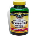 Spring Valley Organic Flaxseed Oil 1000 Milligram heart health dietary supplement bottle front view