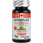 Leonflax 100% Authentic Canadian Flax Seed 60 Capsules bottle front view showing product labels