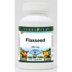 Terravita Flaxseed 450mg 100 capsules front view bottle for daily omega fatty acid support
