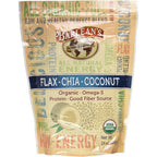 Barlean's Organic Flax Chia Coconut Blend 24 Ounce front packaging showing organic fiber superfood powder.