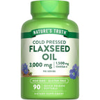 Nature's Truth Organic Flaxseed Oil 3000mg 90 softgels front bottle view