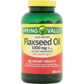 Spring Valley Flaxseed Oil 1200mg 200 softgels bottle front view showcasing heart health benefits.
