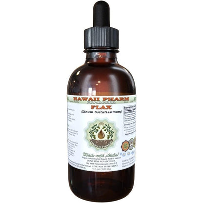 Hawaii Pharm Flax Seed Liquid Extract front view authentic herbal supplement.