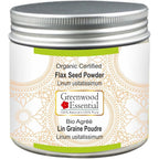 Greenwood Essential Pure Flax Seed Powder front view of 100g container
