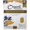 Organic Traditions Sprouted Flax Golden 227g powder bag front view for premium health supplement needs