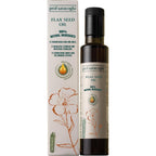 Prof Saracoglu Flaxseed Oil front view bottle of cold pressed vegan omega 3 supplement