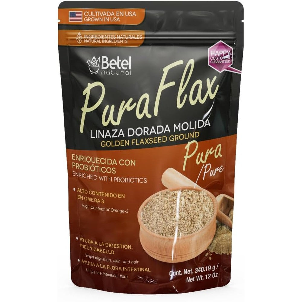 Betel Natural Premium PuraFlax Golden Flaxseed Powder front view packaging