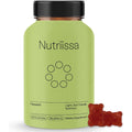 Nutriissa Flaxseed Gummies front view bottle containing sixty blueberry flavored vegan supplements for digestive health.