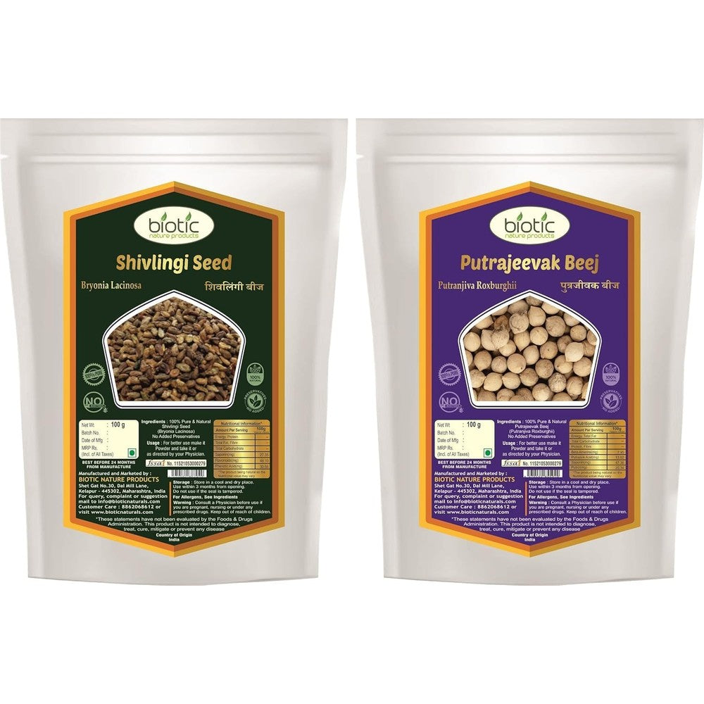 Biotic Shivlingi and Putrajivak organic supplements combo pack front view