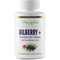 Paradise Herbs Bilberry with Goji and Chrysanthemum capsules front view for eye health supplement