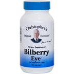 Christopher's Original Formulas Bilberry Eye 100 Vegetarian Capsules front bottle view for natural vision care