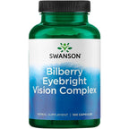 Swanson Bilberry Eyebright Vision Complex bottle front view for eye health supplement.