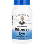 Christopher's Original Formulas Bilberry Eye 100 Vegetarian Capsules front view for natural eye health support