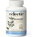 Eclectic Herb Institute Bilberry 450mg 120 capsules front view for vision support