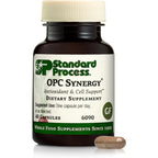 Standard Process OPC Synergy 40 Capsules front view showcasing the authentic whole food antioxidant supplement label.