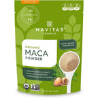 Navitas Organics Maca Root Powder eight ounce bag front view authentic imported superfood