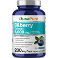 NusaPure Bilberry Extract 5000mg front view bottle for eye health support