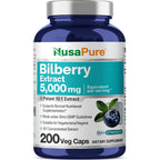 NusaPure Bilberry Extract 5000mg front view bottle for eye health support