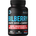 Dedicad Bilberry Extract 150 vegetarian capsules bottle front view for premium eye health support.
