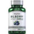 Piping Rock Bilberry Extract 1200mg front view eye health supplement bottle