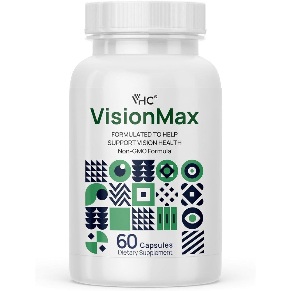 VHC Eye Vitamins 60 capsules front view showing the premium vision support bottle packaging.