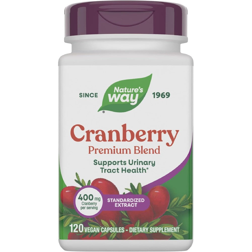 Nature's Way Premium Blend Cranberry 120 Capsules front view bottle