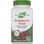 Nature's Way Cranberry Fruit 180 capsules front view showing urinary tract health support benefits.