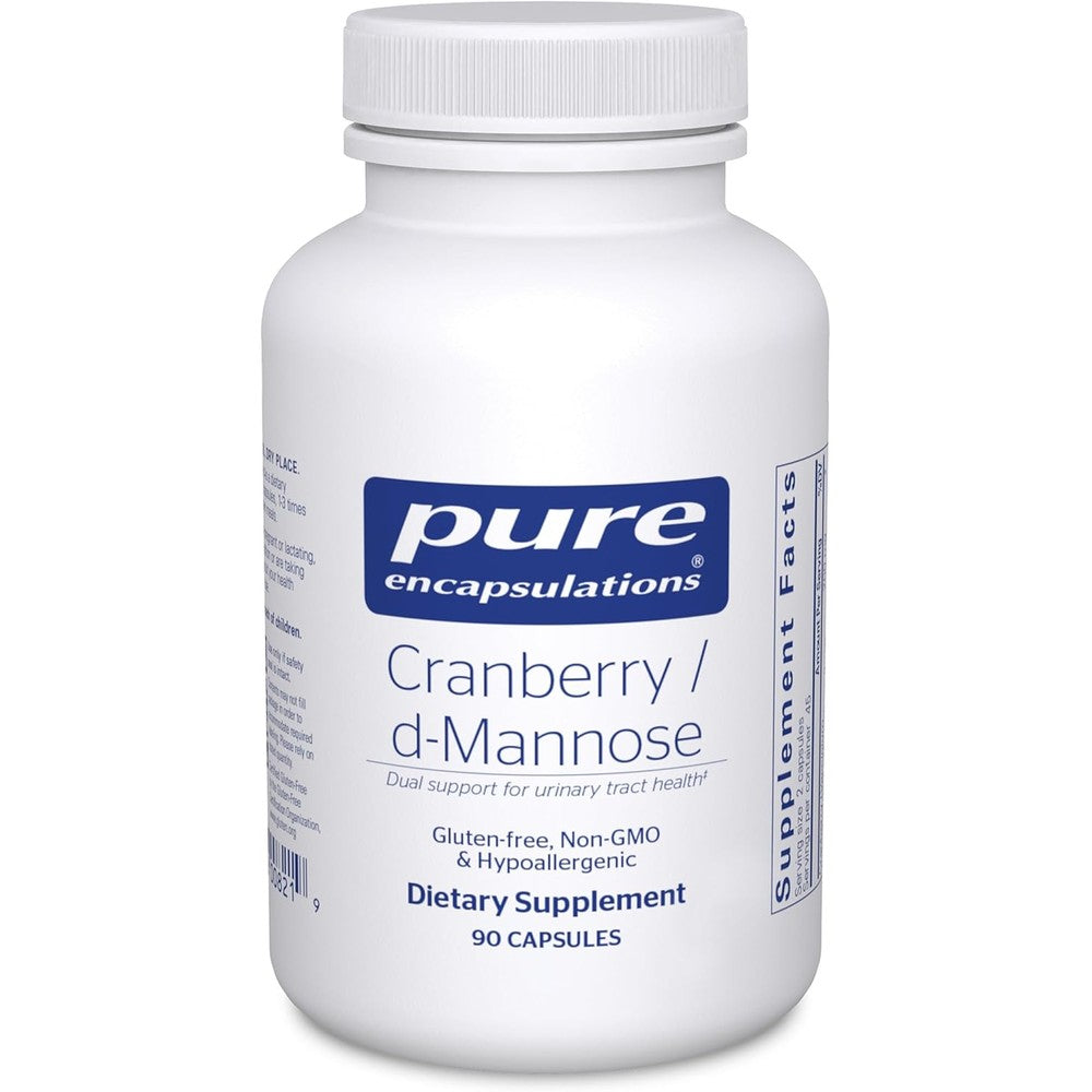 Pure Encapsulations Cranberry D-Mannose ninety capsules front view bottle for urinary tract health
