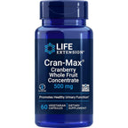 Life Extension Cran-Max 500 mg 60 Vegetarian Capsules front view bottle for urinary tract health