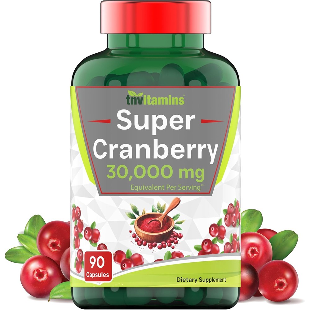TNVitamins Triple Strength Cranberry Concentrate 90 Capsules Front View