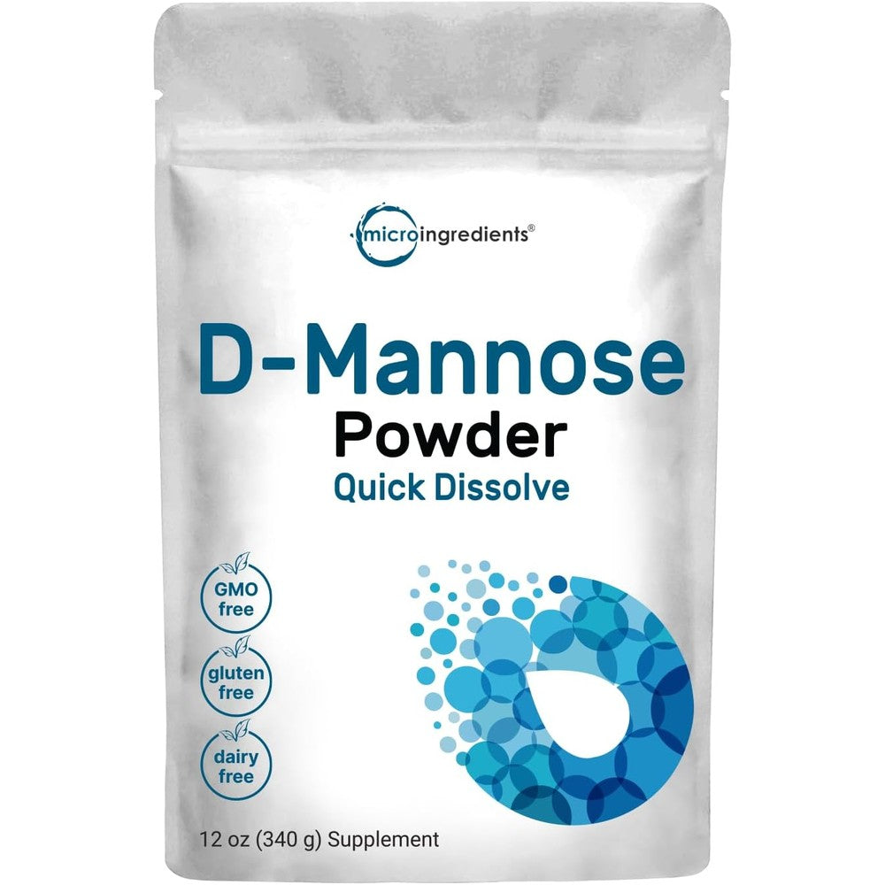 Micro Ingredients Pure D-Mannose Powder 340 Grams Front View