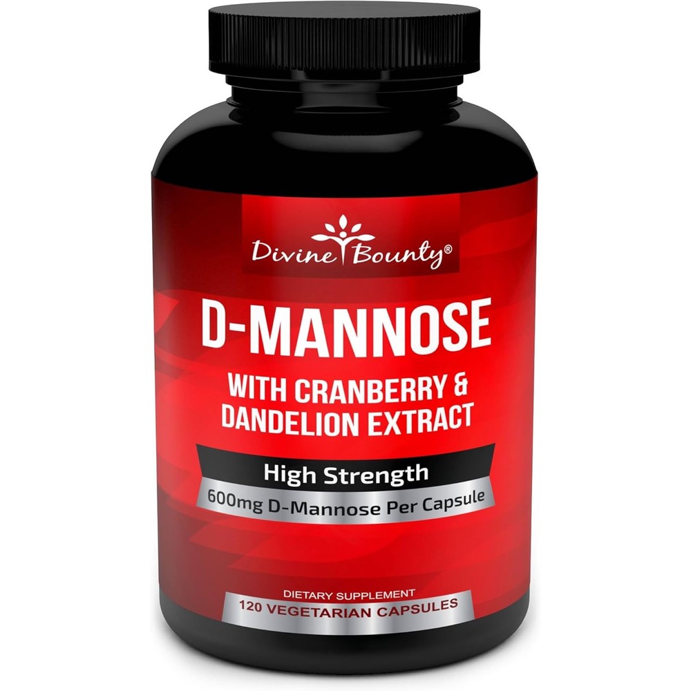 Divine Bounty D-Mannose 120 Capsules front view imported health supplement