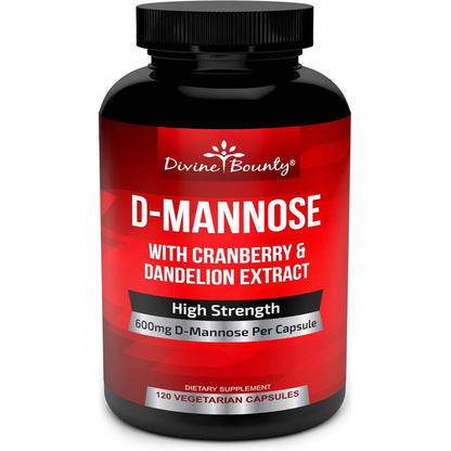 Divine Bounty D-Mannose 120 Capsules front view imported health supplement