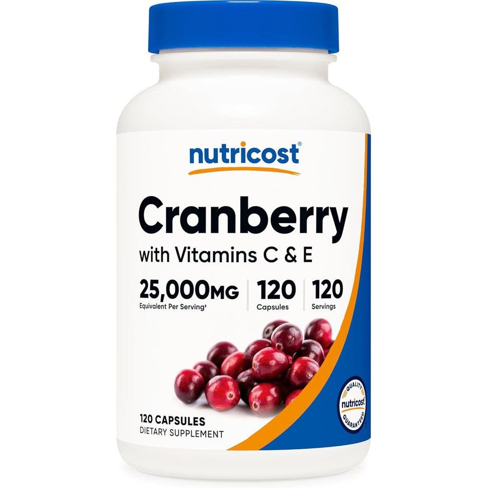 Nutricost Cranberry Extract 120 Capsules front view