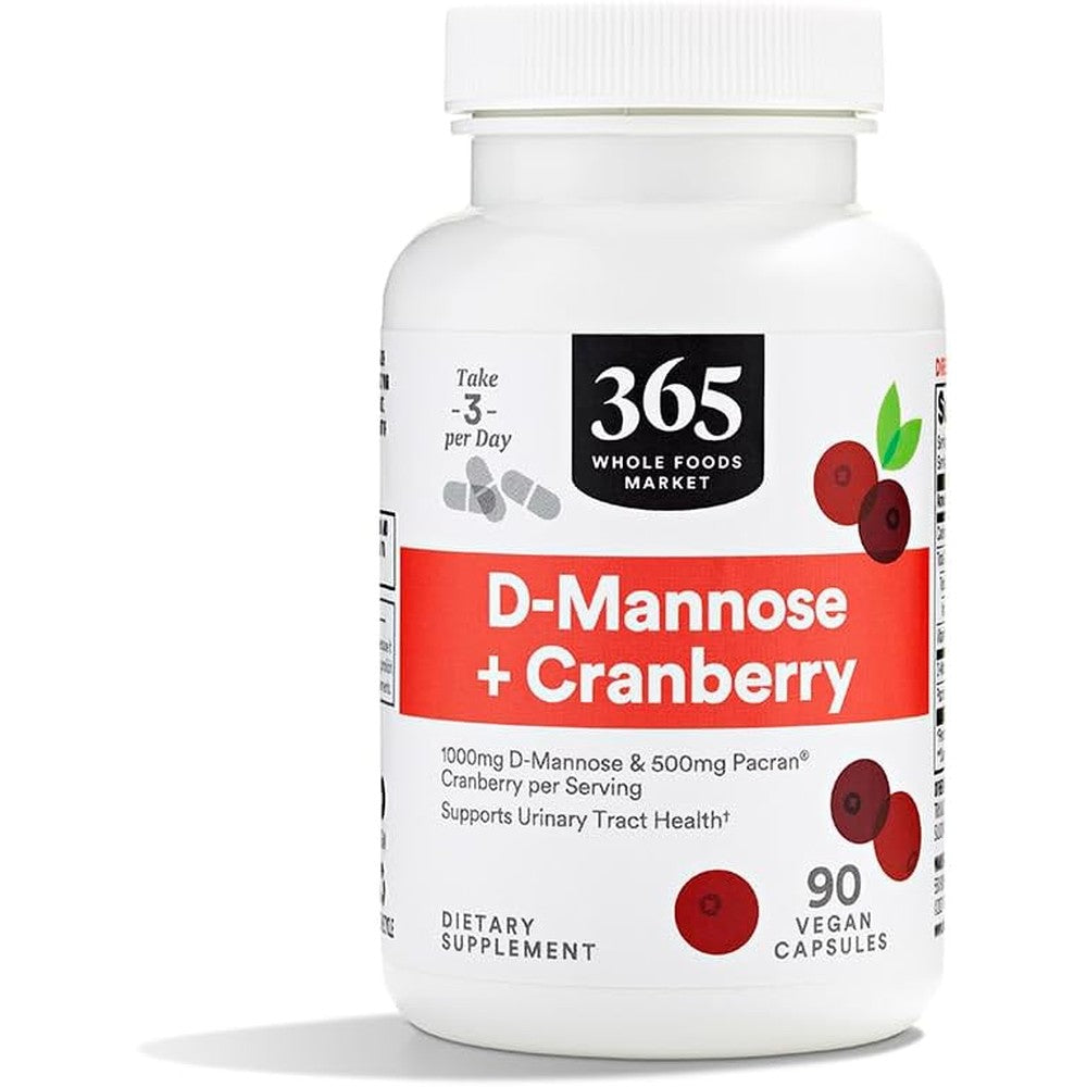 365 By Whole Foods Market D-Mannose With Cranberry 90 Capsules front view